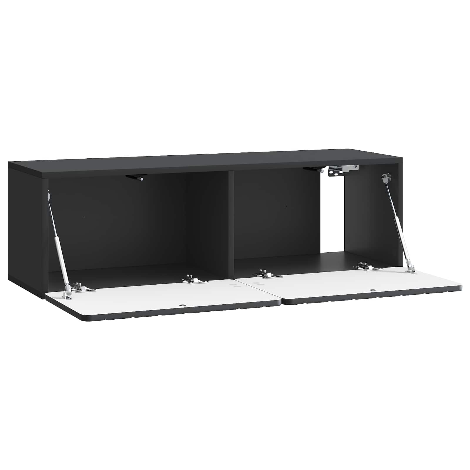 Wandbeugel TV-kast Zwart 98 x 31 x 30 cm Bewerkt hout