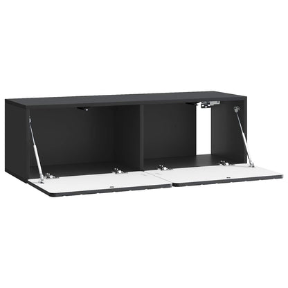 Wandbeugel TV-kast Zwart 98 x 31 x 30 cm Bewerkt hout