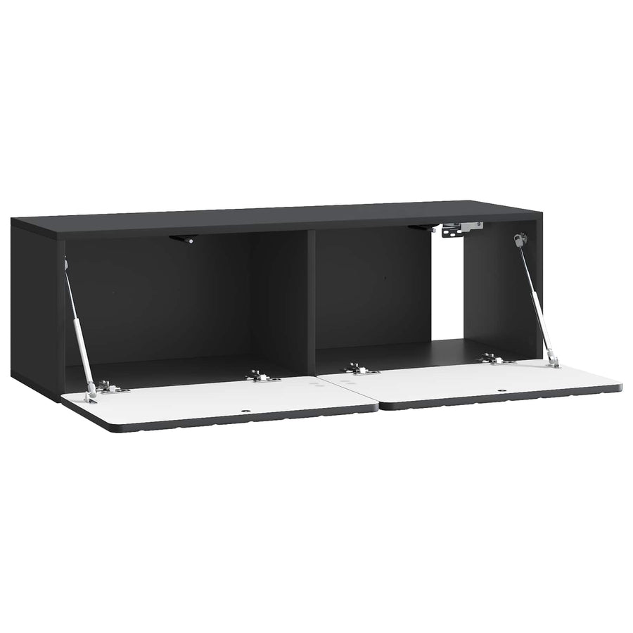 Wandbeugel TV-kast Zwart 98 x 31 x 30 cm Bewerkt hout