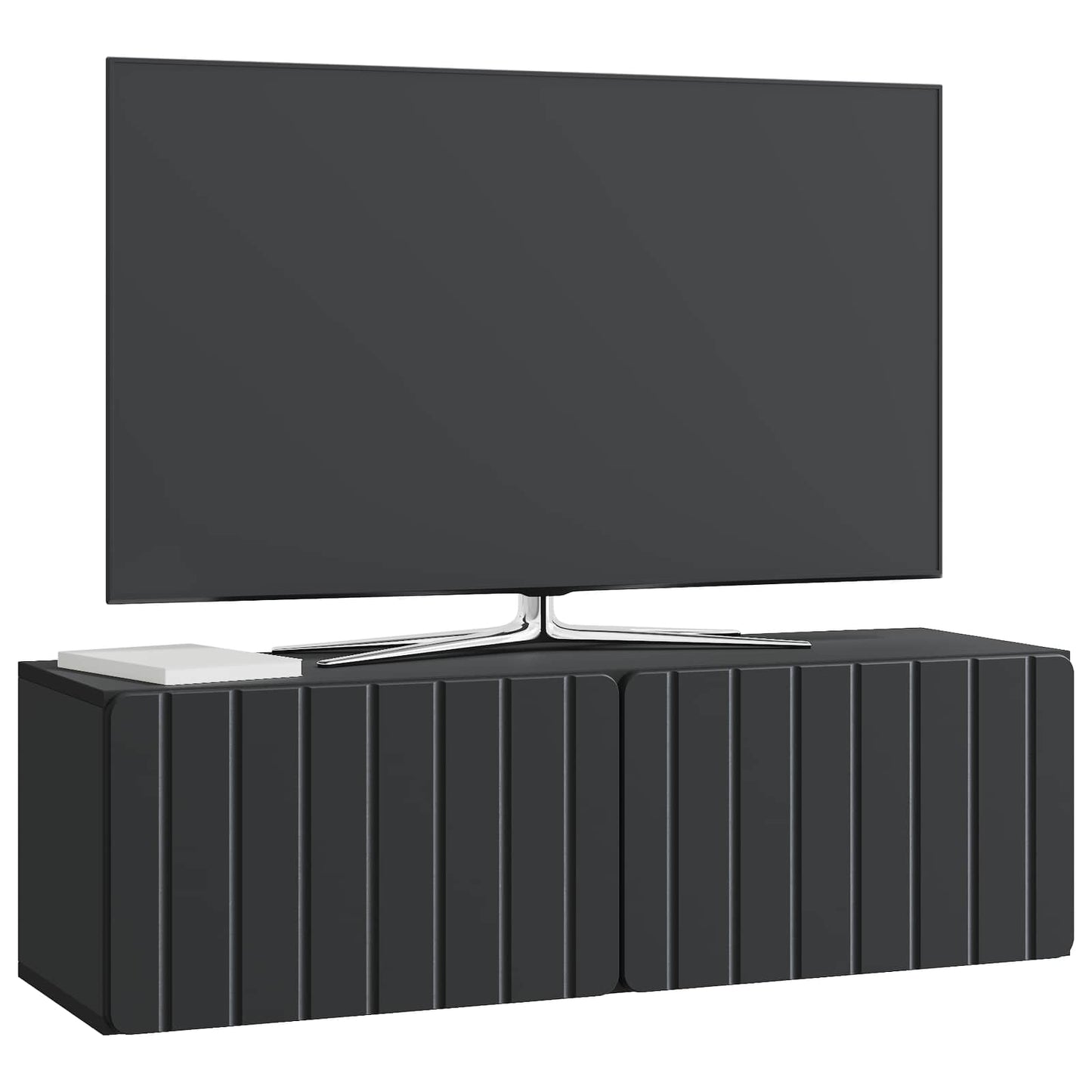 Wandbeugel TV-kast Zwart 98 x 31 x 30 cm Bewerkt hout