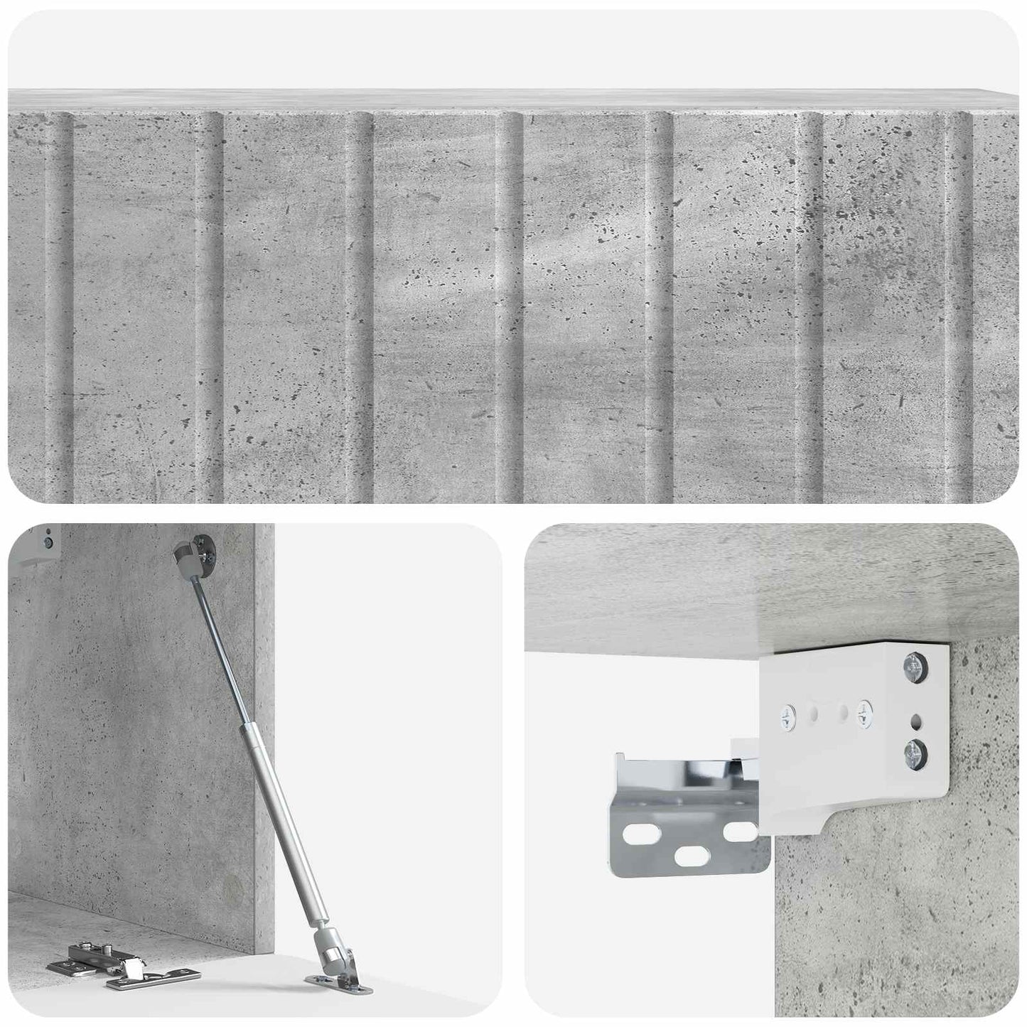 Wandbeugel TV-kast Betongrijs 98 x 31 x 30 cm Bewerkt hout