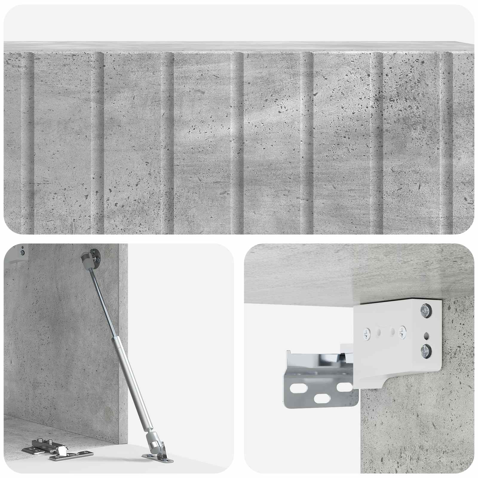 Wandbeugel TV-kast Betongrijs 98 x 31 x 30 cm Bewerkt hout