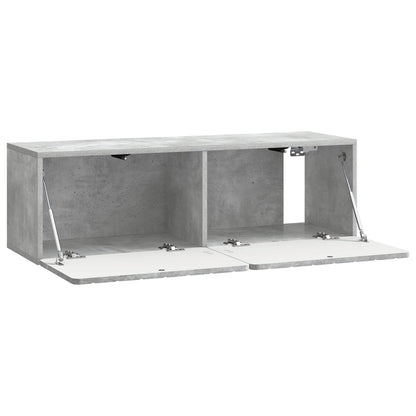 Wandbeugel TV-kast Betongrijs 98 x 31 x 30 cm Bewerkt hout