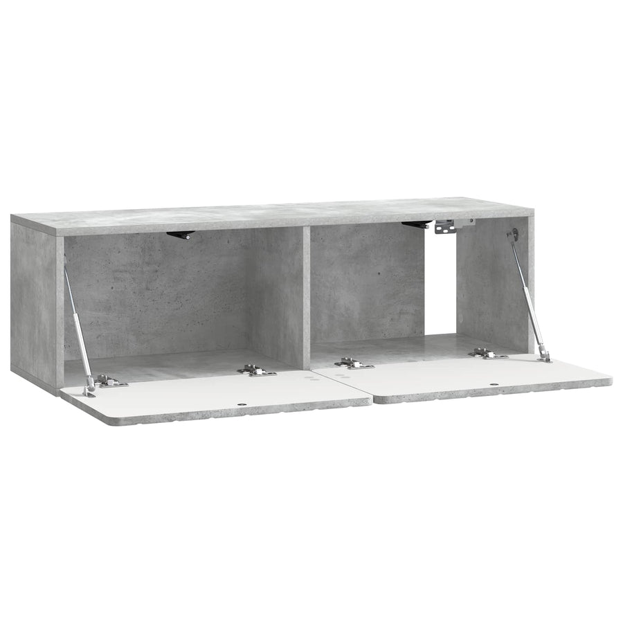 Wandbeugel TV-kast Betongrijs 98 x 31 x 30 cm Bewerkt hout
