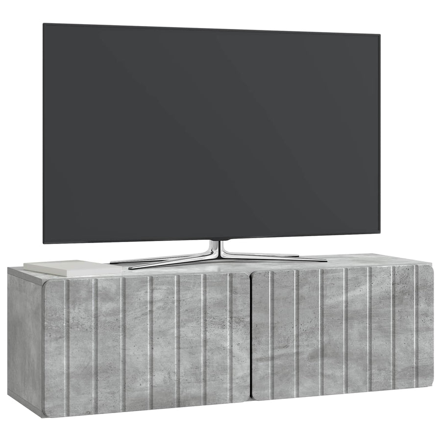 Wandbeugel TV-kast Betongrijs 98 x 31 x 30 cm Bewerkt hout