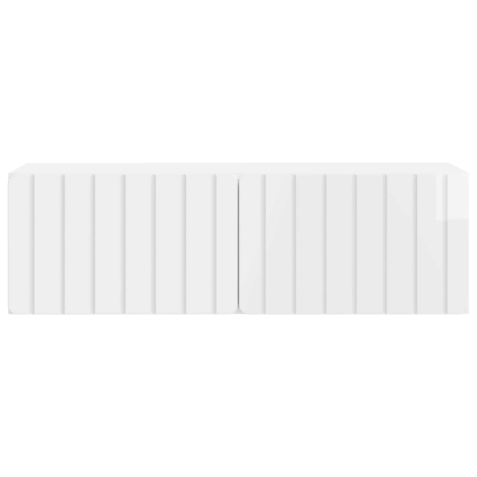 Wandbeugel TV-kast Hoogglans Wit 98 x 31 x 30 cm Bewerkt hout