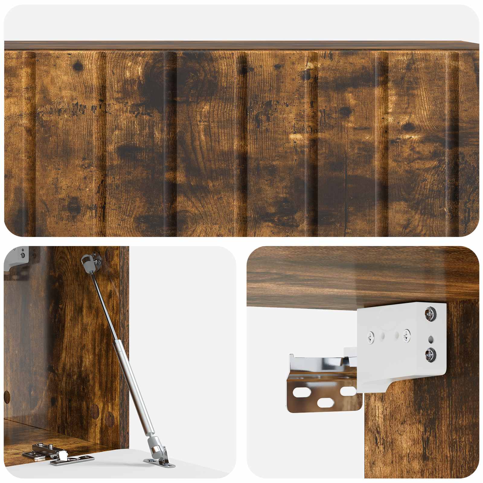 Wandbeugel TV-kast Gerookt eiken 98 x 31 x 30 cm Bewerkt hout