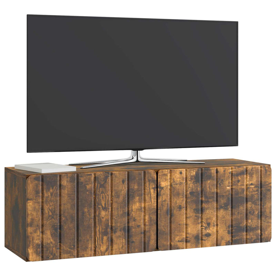Wandbeugel TV-kast Gerookt eiken 98 x 31 x 30 cm Bewerkt hout