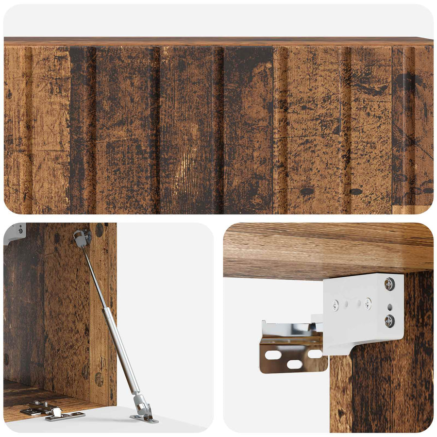 Wandbeugel TV-kast Oud hout 98 x 31 x 30 cm Bewerkt hout