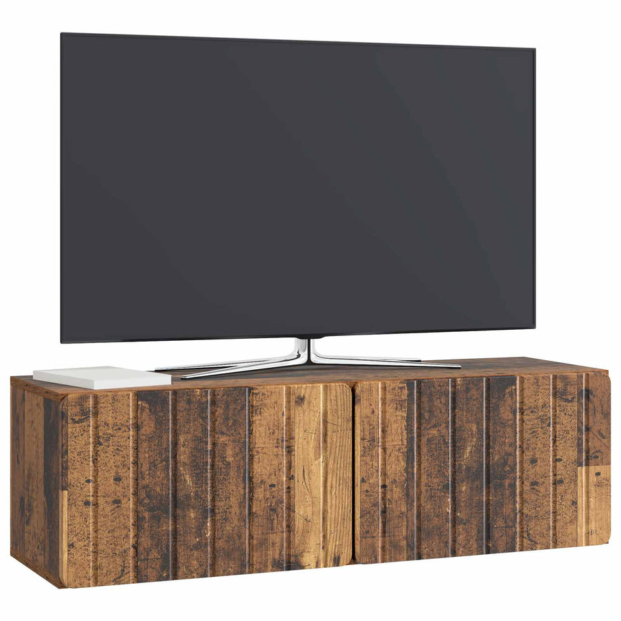 Wandbeugel TV-kast Oud hout 98 x 31 x 30 cm Bewerkt hout