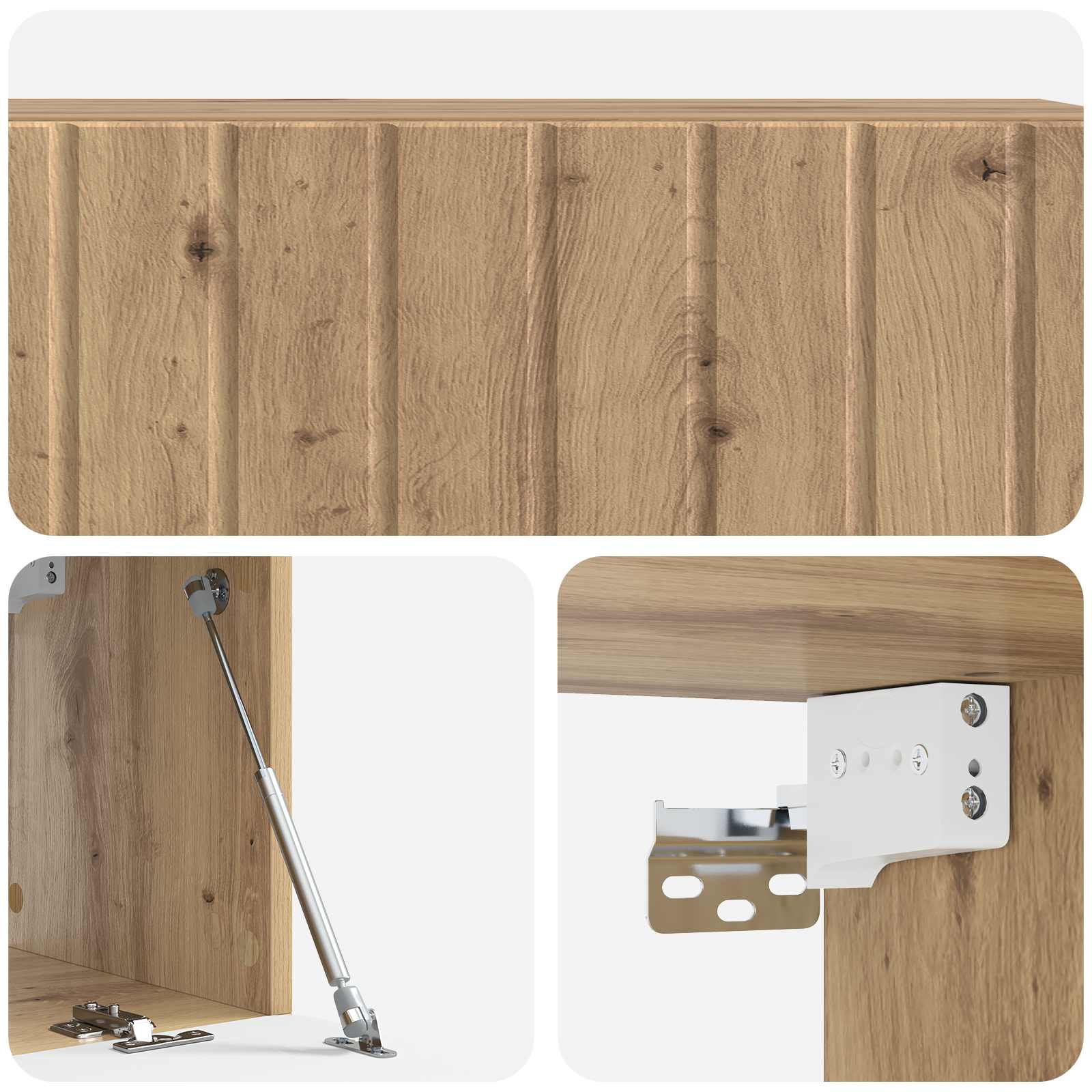 Wandbeugel TV-kast Artisanaal eiken 98 x 31 x 30 cm
