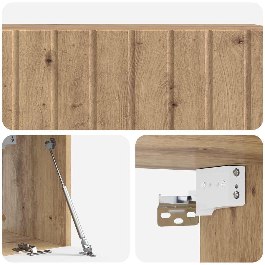 Wandbeugel TV-kast Artisanaal eiken 98 x 31 x 30 cm