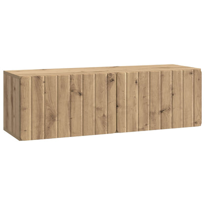 Wandbeugel TV-kast Artisanaal eiken 98 x 31 x 30 cm