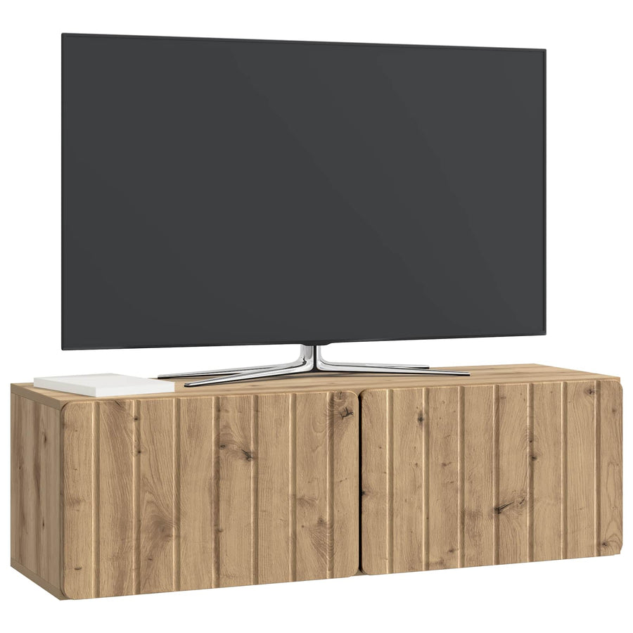 Wandbeugel TV-kast Artisanaal eiken 98 x 31 x 30 cm