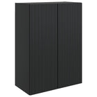 Wandkast 66x34.5x90 cm bewerkt hout zwart