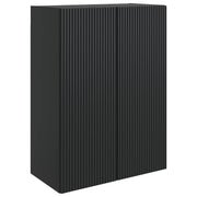 Wandkast 66x34.5x90 cm bewerkt hout zwart