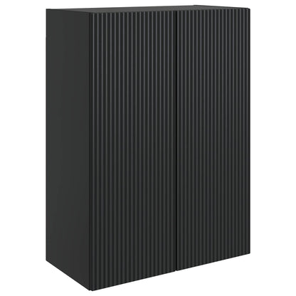 Wandkast Zwart 66 x 34,5 x 90 cm Bewerkt hout