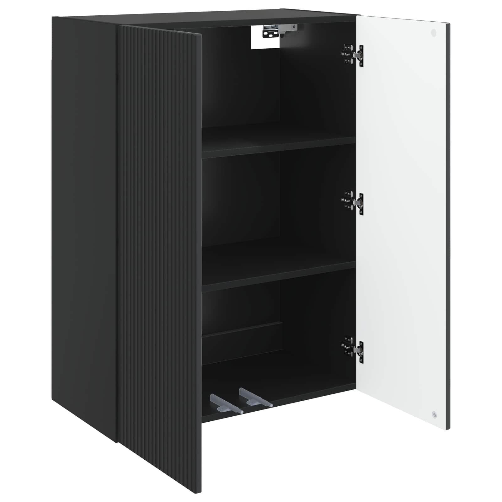 Wandkast Zwart 66 x 34,5 x 90 cm Bewerkt hout