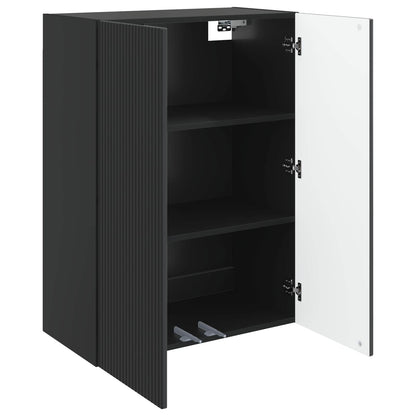 Wandkast Zwart 66 x 34,5 x 90 cm Bewerkt hout