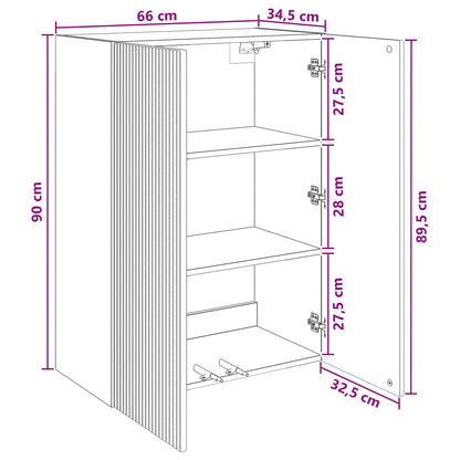 Wandkast Zwart 66 x 34,5 x 90 cm Bewerkt hout