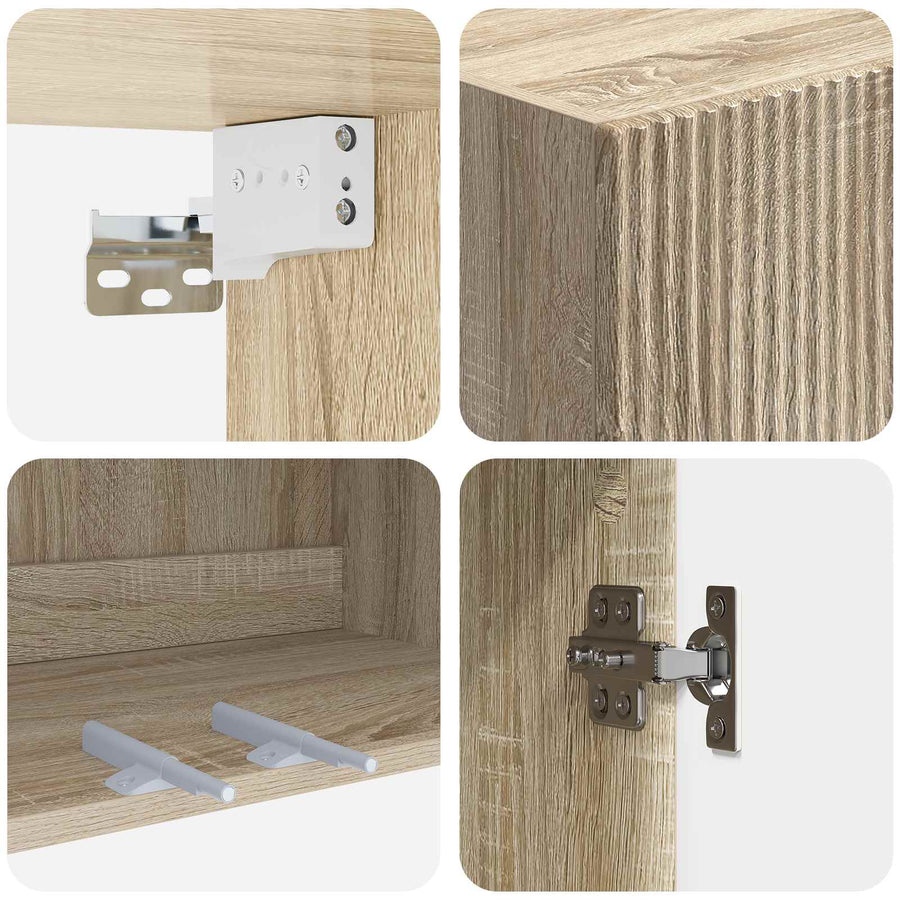 Wandkast Sonoma Eiken 66 x 34,5 x 90 cm Bewerkt hout