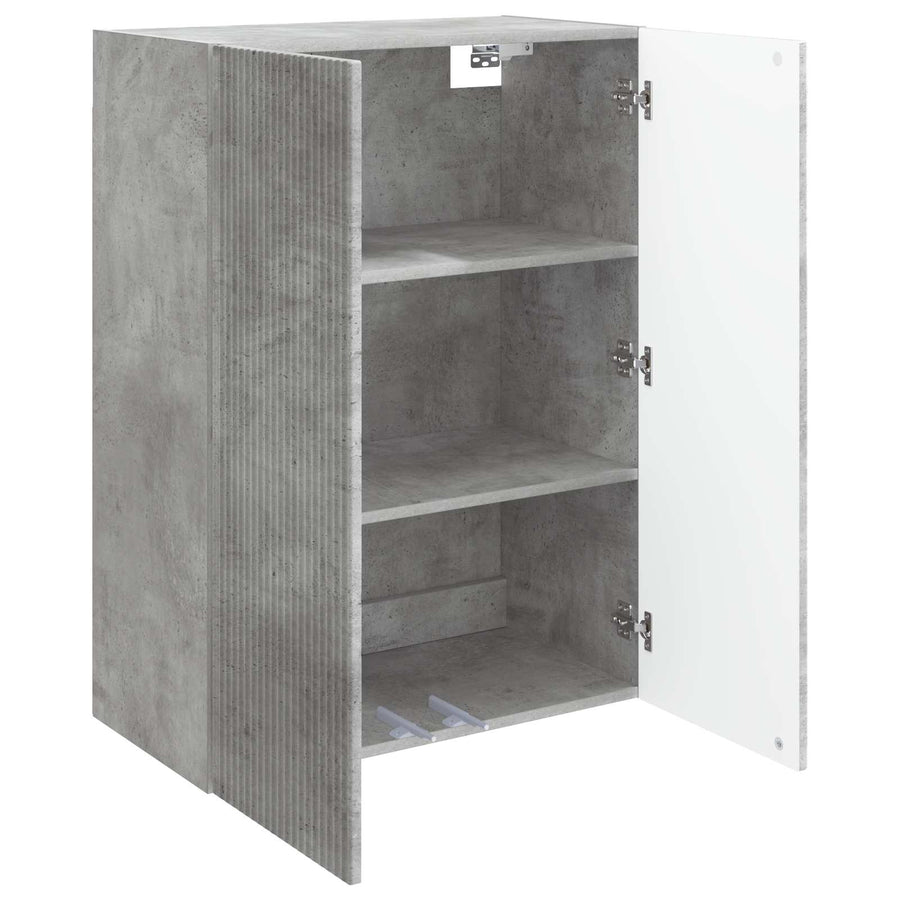 Wandkast Betongrijs 66 x 34,5 x 90 cm Bewerkt hout