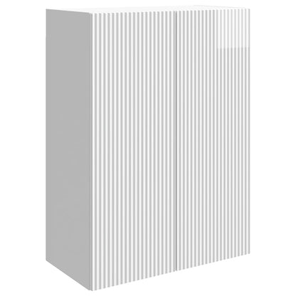 Wandkast Hoogglans Wit 66 x 34,5 x 90 cm Bewerkt hout
