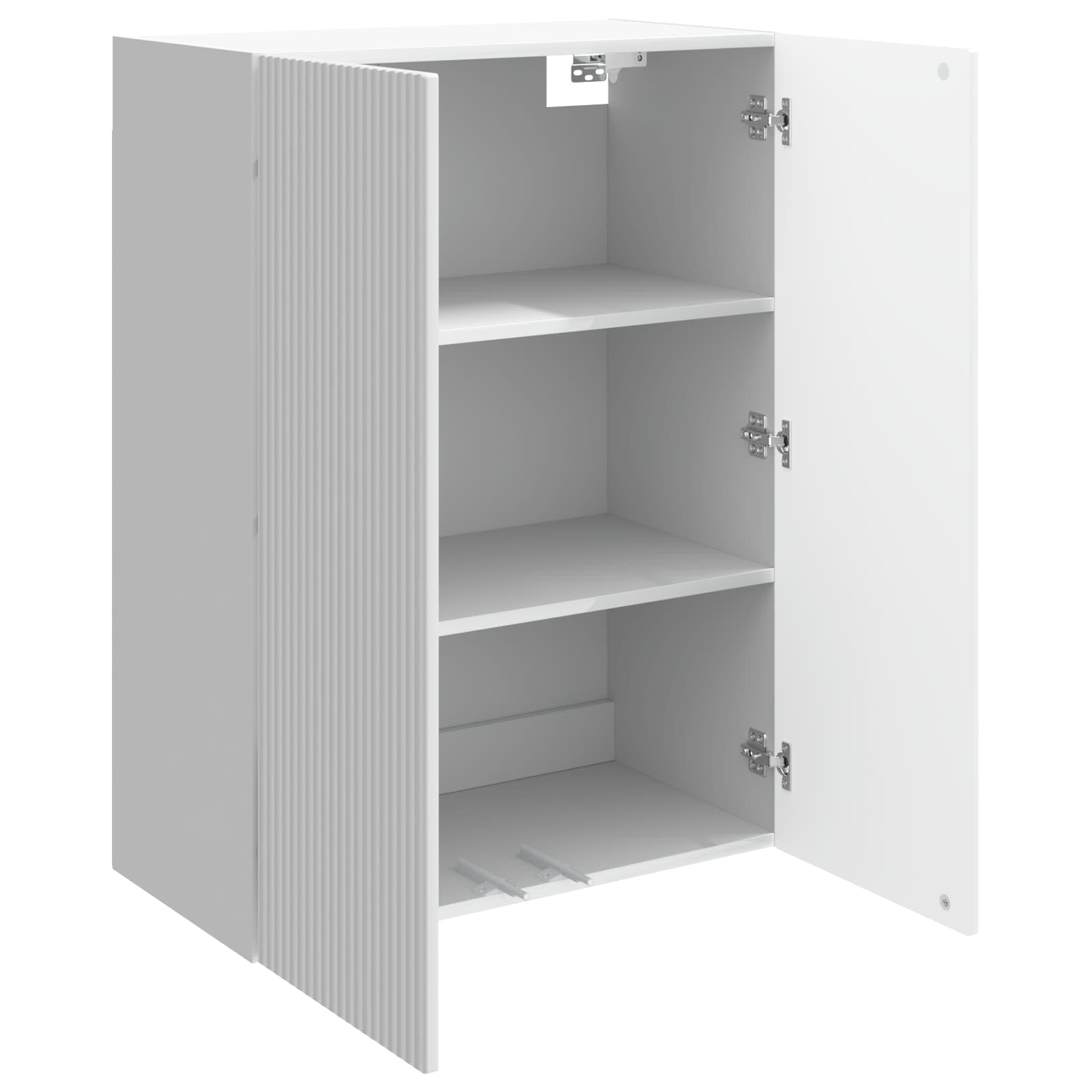 Wandkast Hoogglans Wit 66 x 34,5 x 90 cm Bewerkt hout