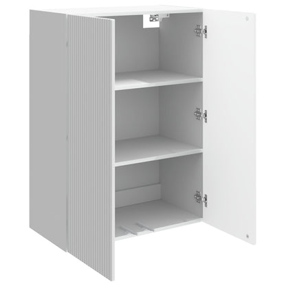 Wandkast Hoogglans Wit 66 x 34,5 x 90 cm Bewerkt hout