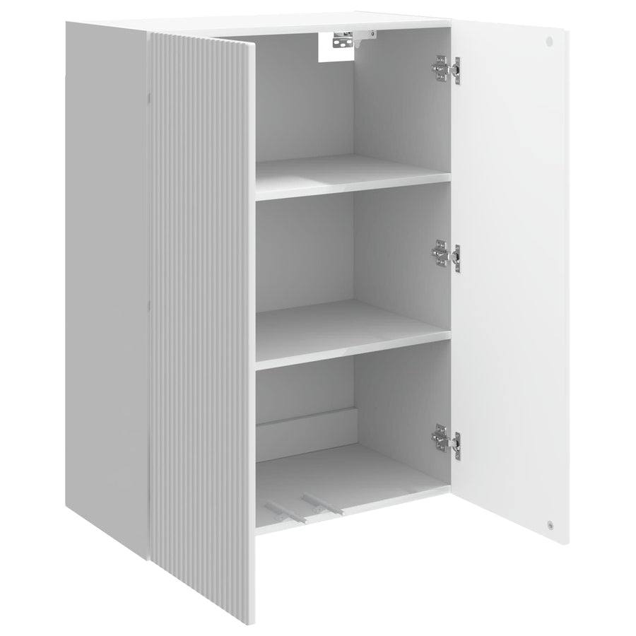 Wandkast Hoogglans Wit 66 x 34,5 x 90 cm Bewerkt hout