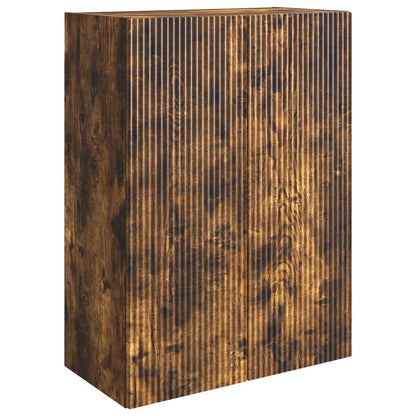 Wandkast Gerookt eiken 66 x 34,5 x 90 cm Bewerkt hout