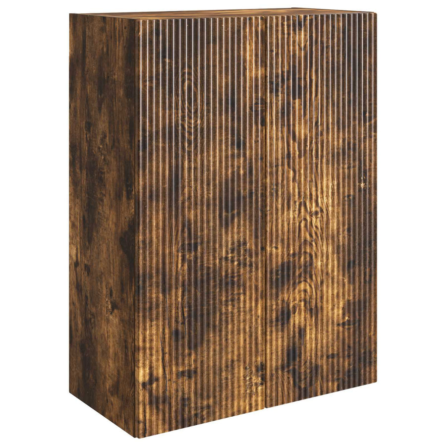 Wandkast Gerookt eiken 66 x 34,5 x 90 cm Bewerkt hout