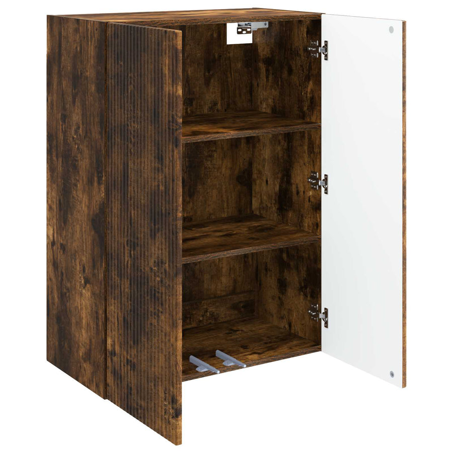 Wandkast Gerookt eiken 66 x 34,5 x 90 cm Bewerkt hout