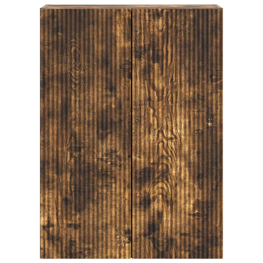Wandkast Gerookt eiken 66 x 34,5 x 90 cm Bewerkt hout
