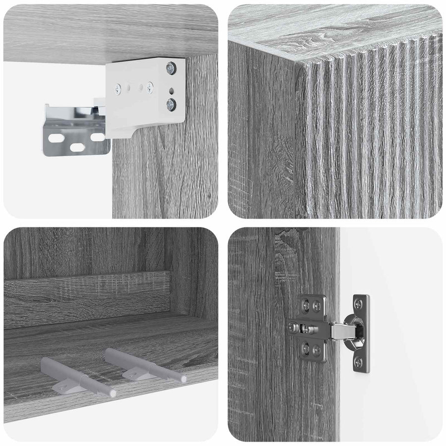 Wandkast Grijs Sonoma 66 x 34,5 x 90 cm Bewerkt hout