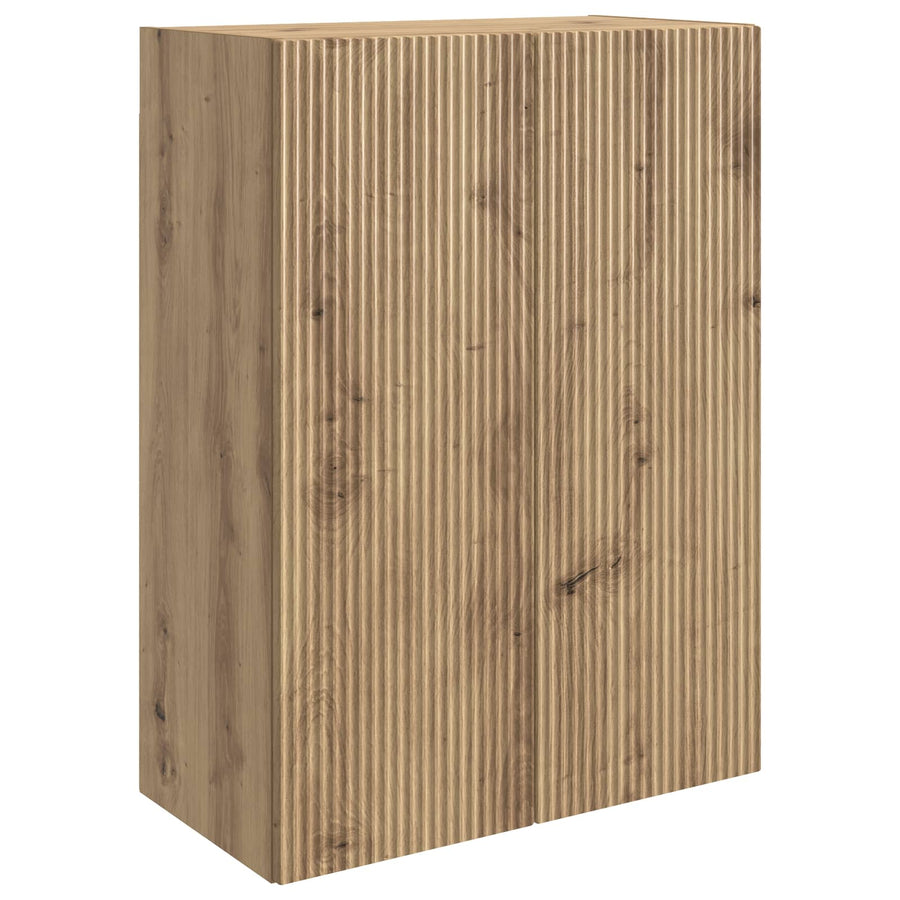 Wandkast Artisanaal eiken 66 x 34,5 x 90 cm Bewerkt hout