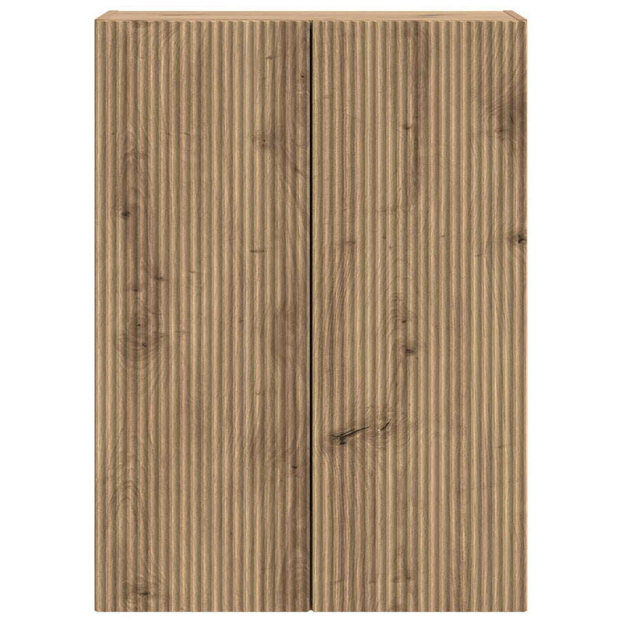 Wandkast Artisanaal eiken 66 x 34,5 x 90 cm Bewerkt hout