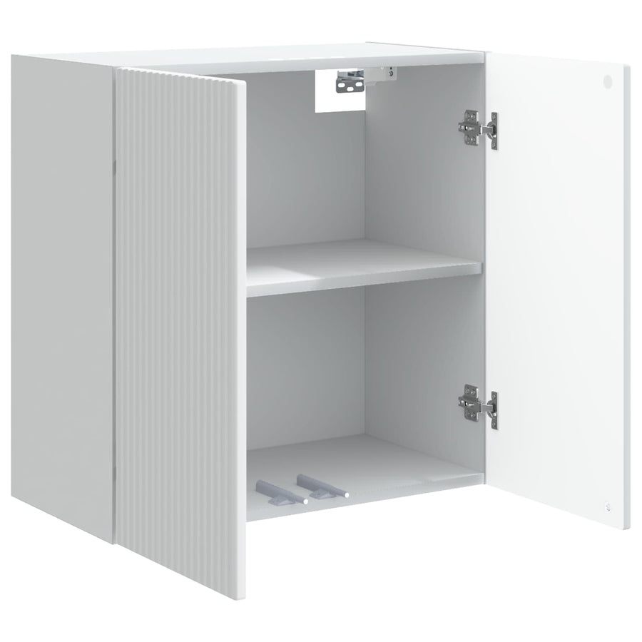 Wandkast Wit 59 x 31 x 60 cm Bewerkt hout
