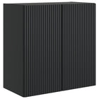 Wandkast 59x31x60 cm bewerkt hout zwart