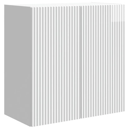 Wandkast Hoogglans Wit 59 x 31 x 60 cm Bewerkt hout