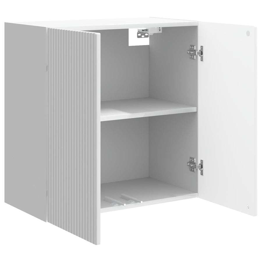 Wandkast Hoogglans Wit 59 x 31 x 60 cm Bewerkt hout