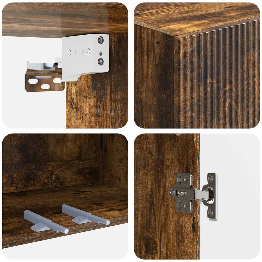 Wandkast Gerookt eiken 59 x 31 x 60 cm Bewerkt hout