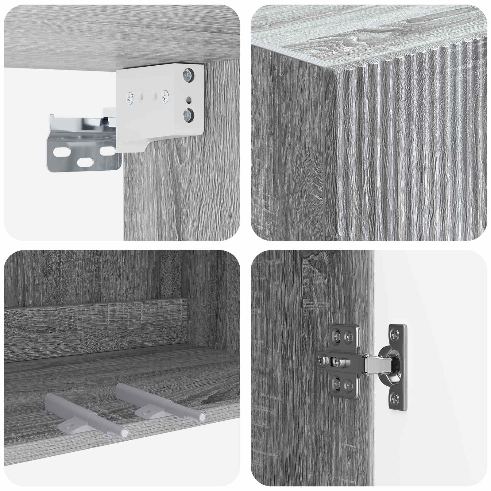 Wandkast Grijs Sonoma 59 x 31 x 60 cm Bewerkt hout