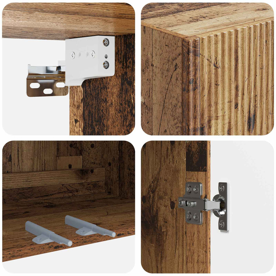 Wandkast Oud hout 59 x 31 x 60 cm Bewerkt hout