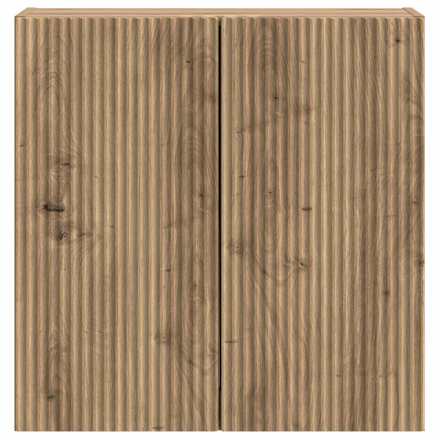 Wandkast Artisanaal eiken 59 x 31 x 60 cm Bewerkt hout
