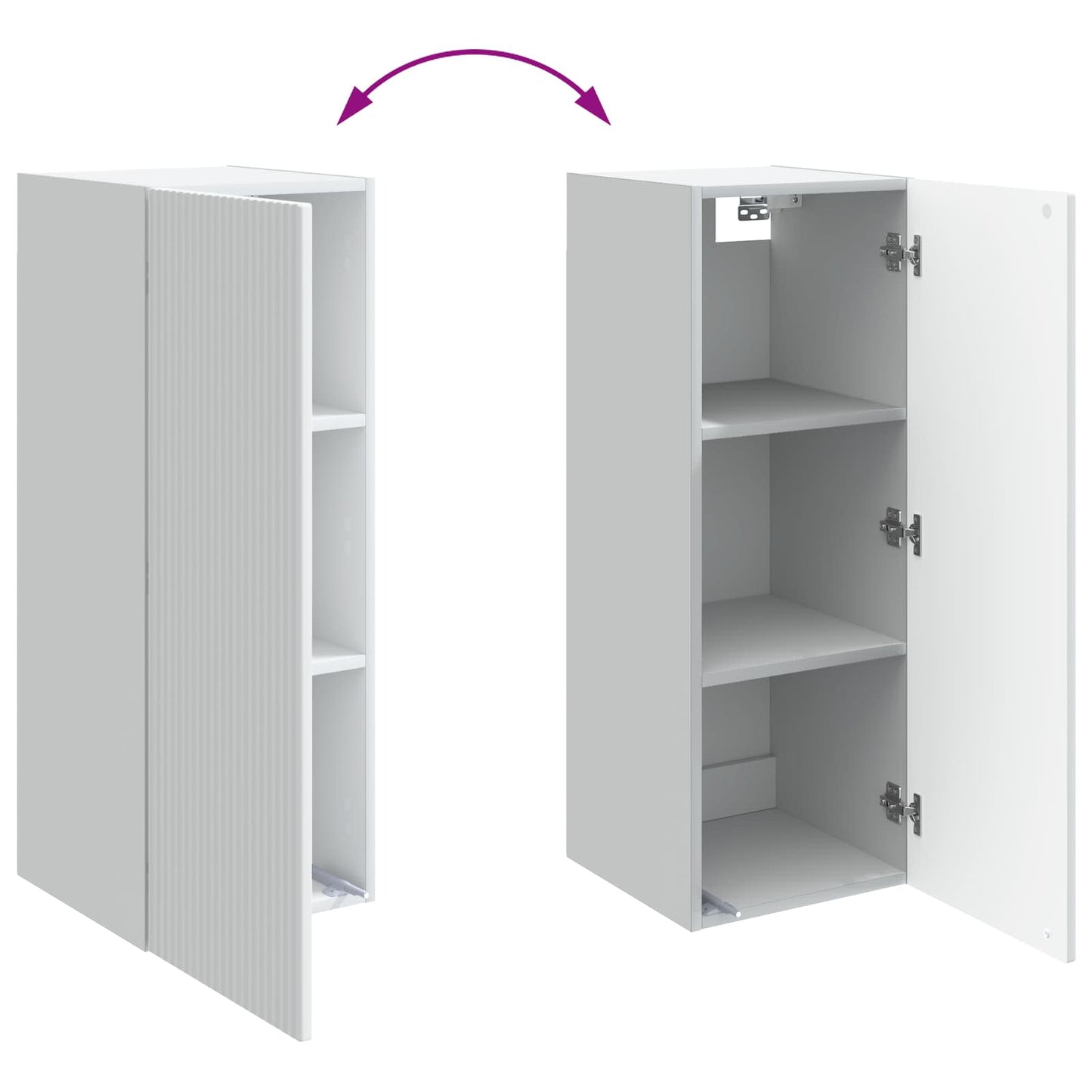 Wandkast Wit 33 x 34,5 x 90 cm Bewerkt hout