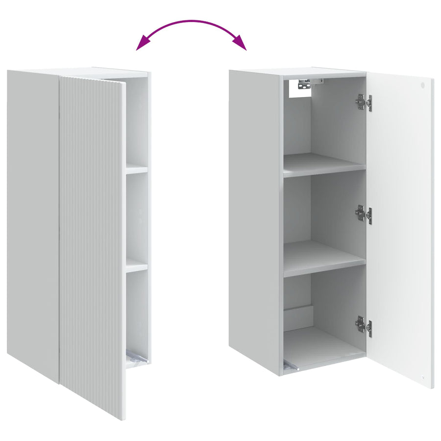 Wandkast Wit 33 x 34,5 x 90 cm Bewerkt hout