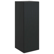 Wandkast 33x34,5x90 cm bewerkt hout zwart muurmontage