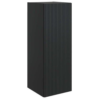 Wandkast Zwart 33 x 34,5 x 90 cm Bewerkt hout