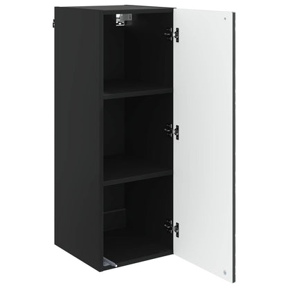 Wandkast Zwart 33 x 34,5 x 90 cm Bewerkt hout